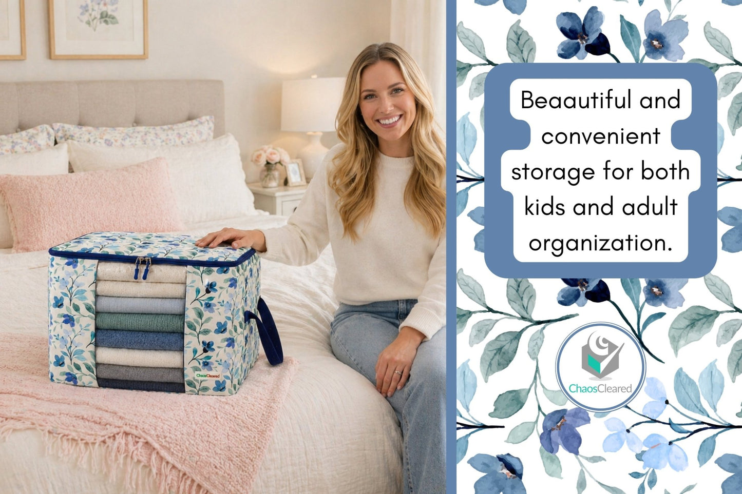 Chaos Cleared Blue Floral Bag 2 Pack - ChaosCleared
