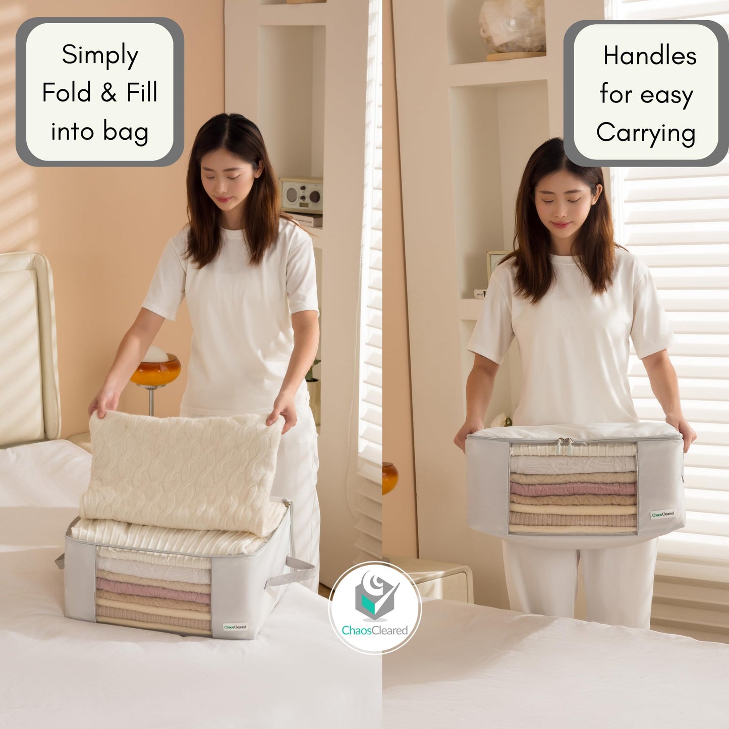 Chaos Cleared Gray Clothing Bag 2 Pack