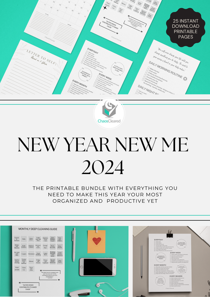 New Year New Me 2024 Printable Organizing Bundle