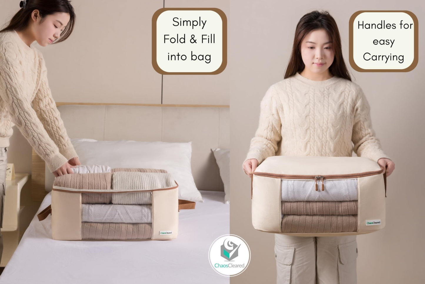 Chaos Cleared Canvas Clothing Bag 2 Pack - ChaosCleared