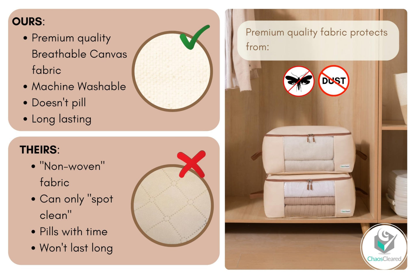 Chaos Cleared Canvas Clothing Bag 2 Pack - ChaosCleared