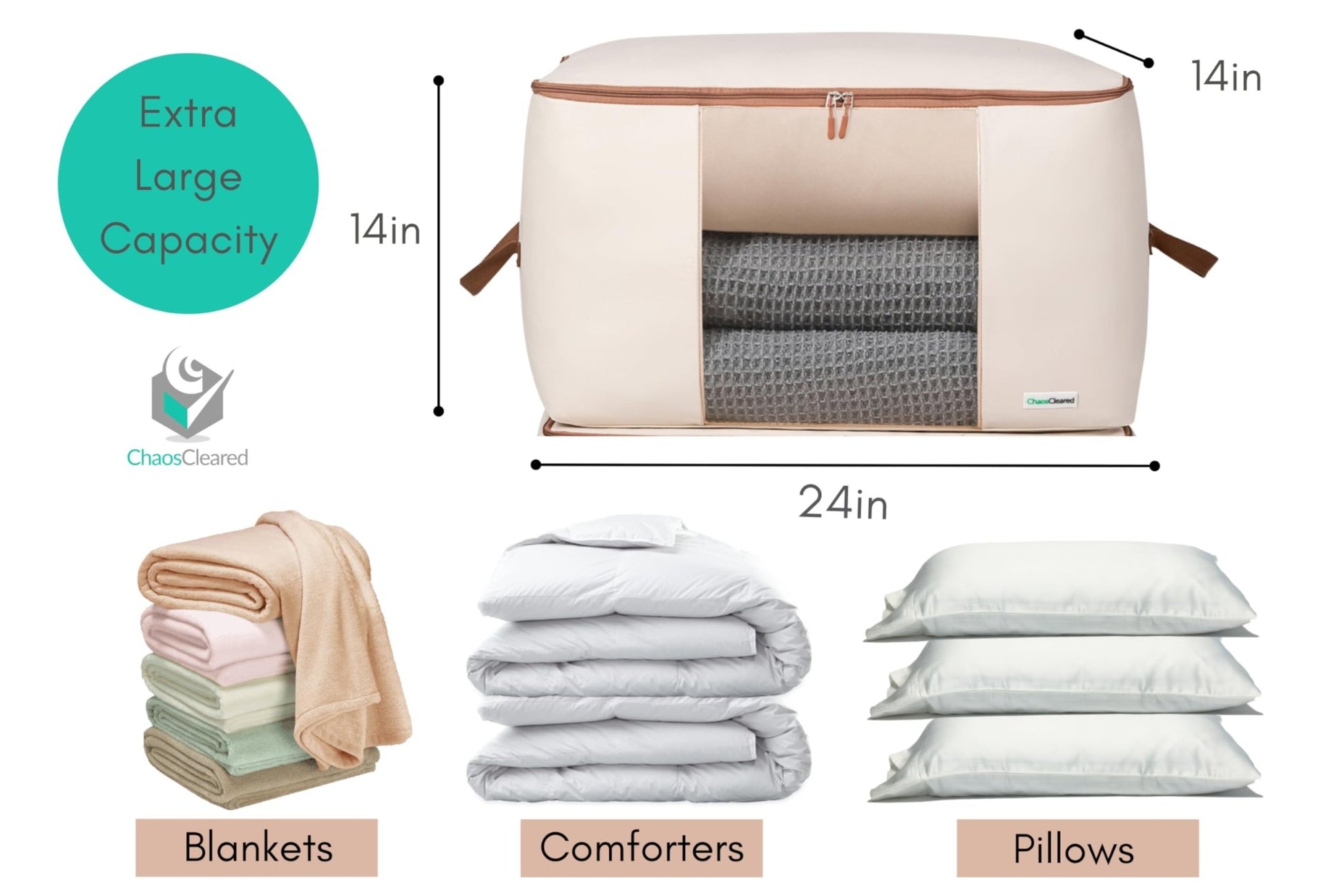 Chaos Cleared Canvas Comforter Bag 2 Pack - ChaosCleared