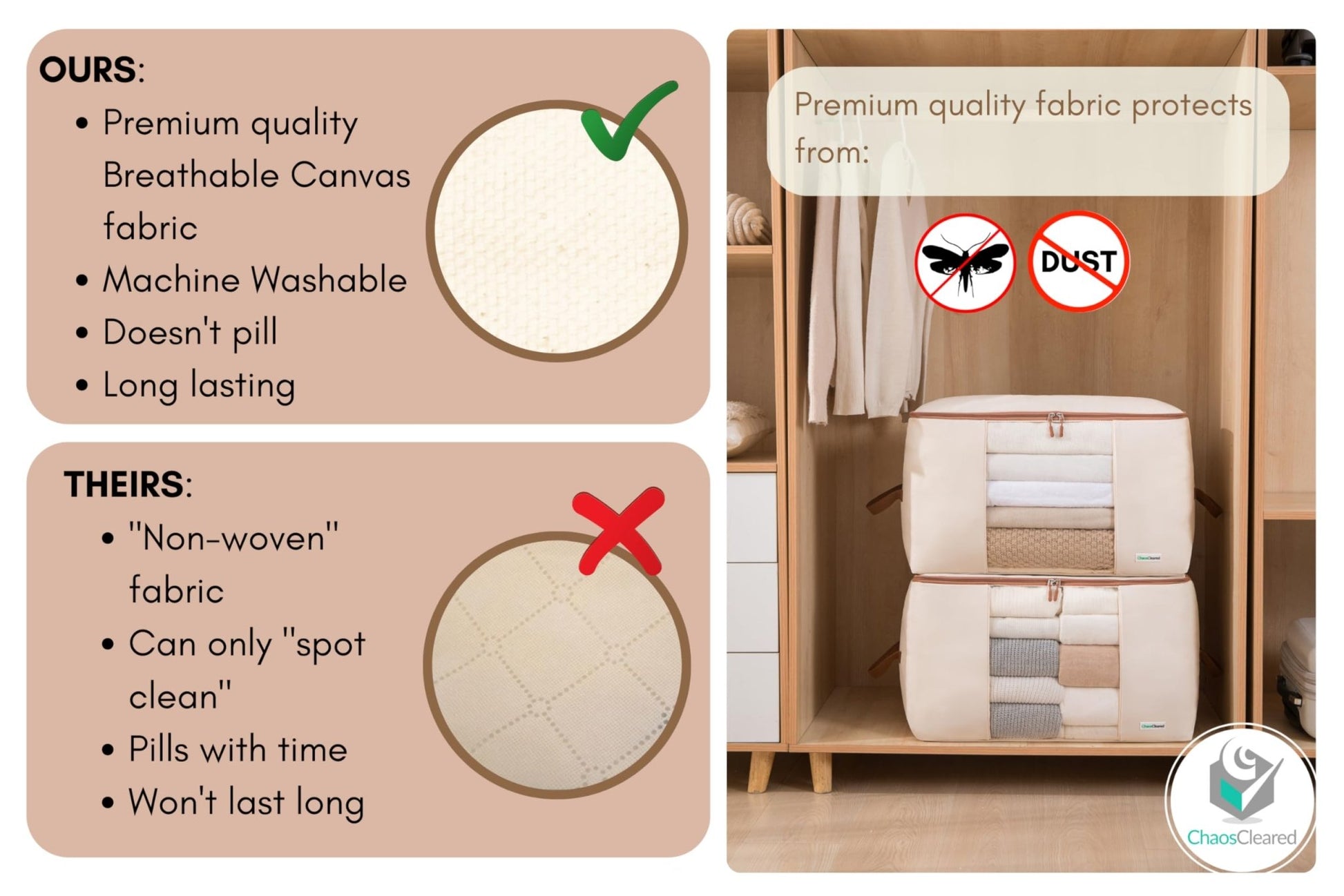 Chaos Cleared Canvas Comforter Bag 2 Pack - ChaosCleared