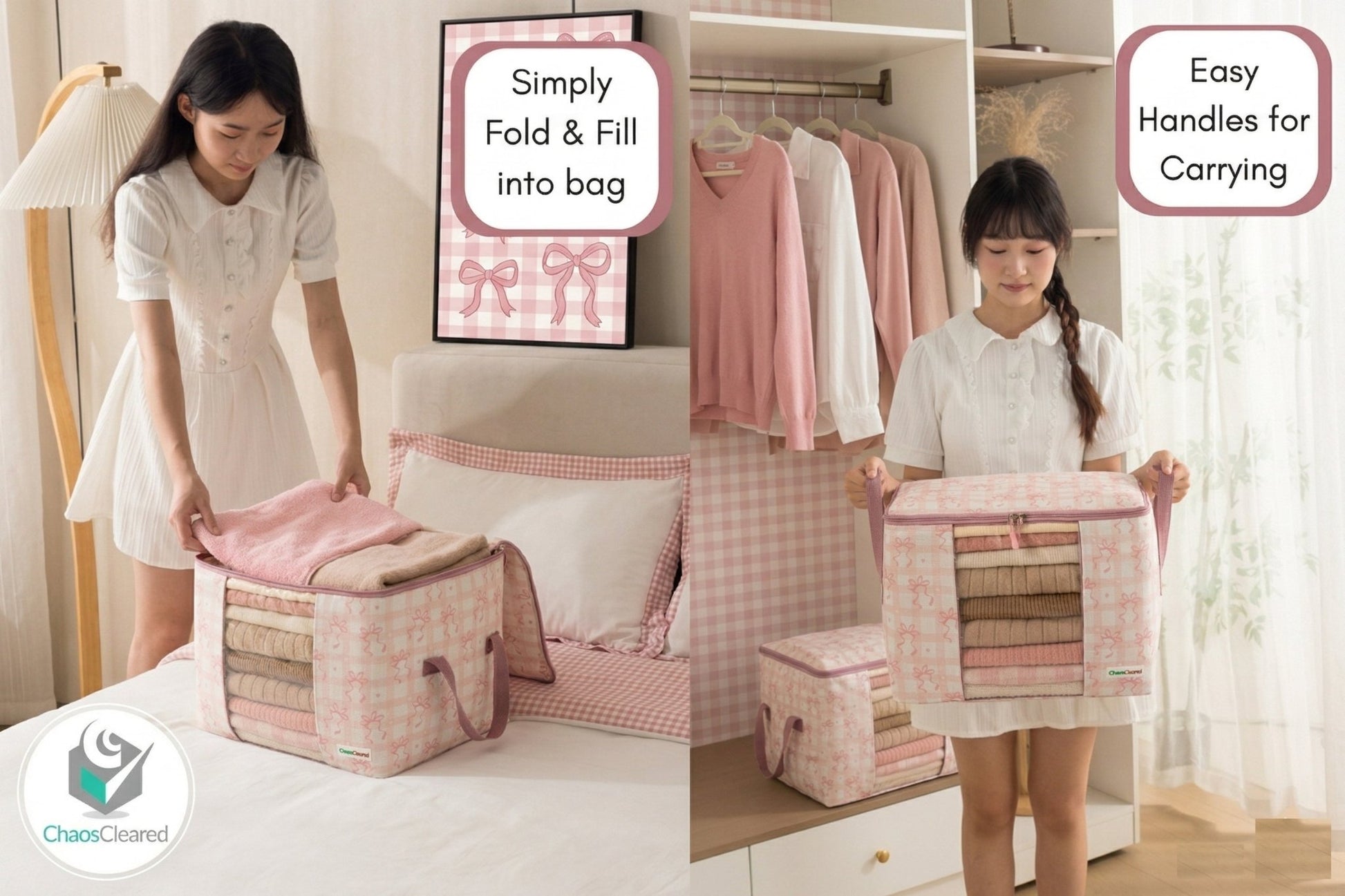 Chaos Cleared Pink Bow Bag 2 Pack - ChaosCleared