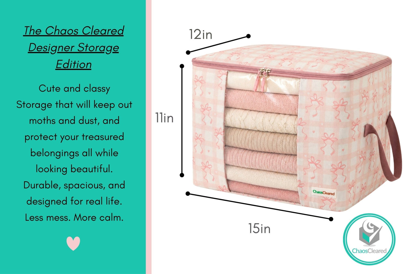 Chaos Cleared Pink Bow Bag 2 Pack - ChaosCleared