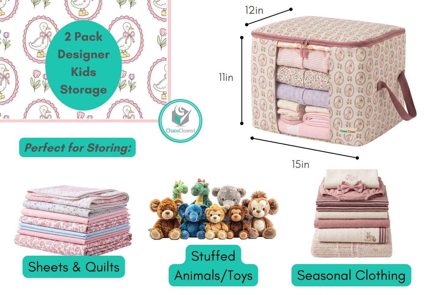 Chaos Cleared Pink Duck Bag 2 Pack - ChaosCleared