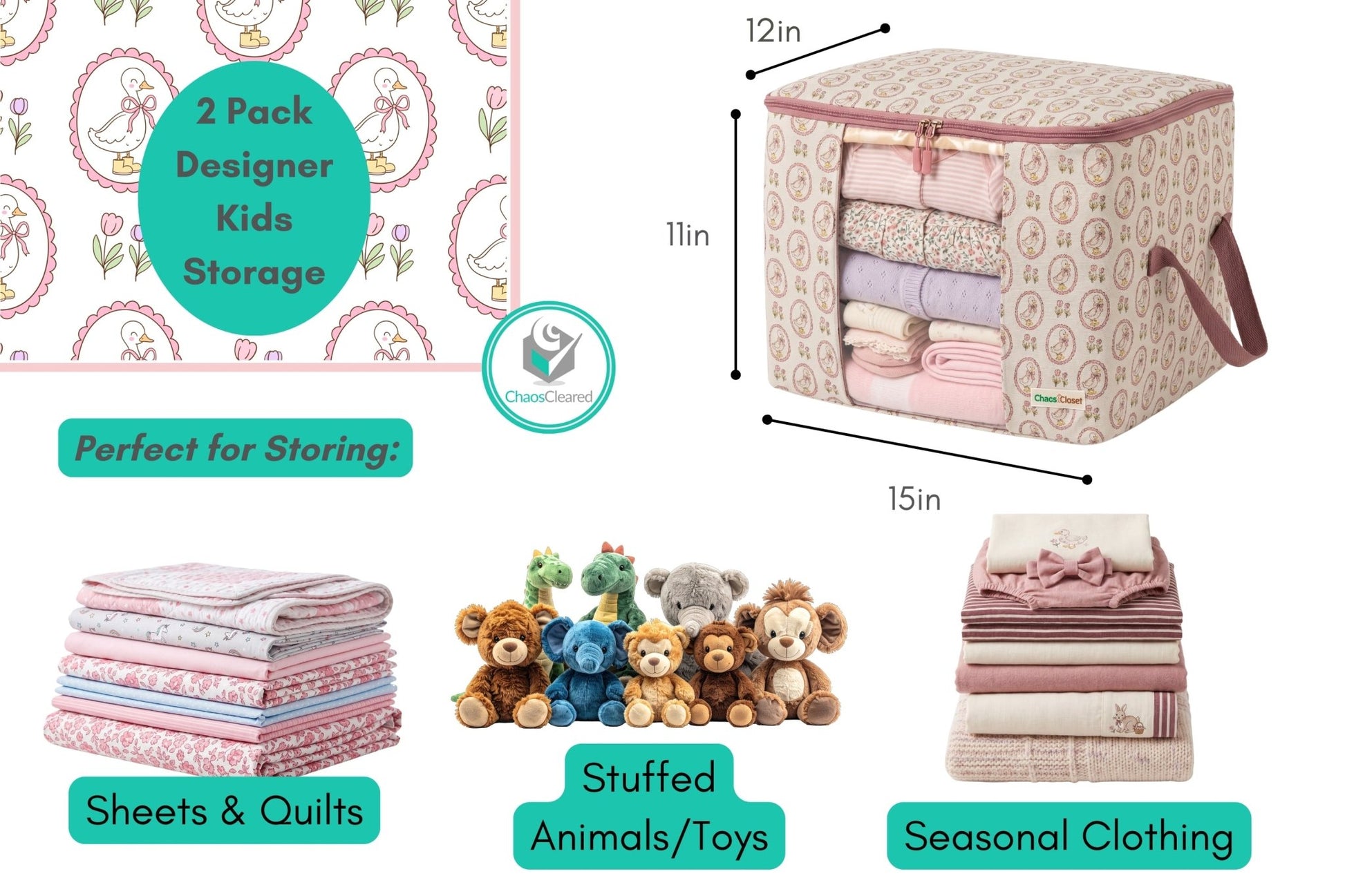 Chaos Cleared Pink Duck Bag 2 Pack - ChaosCleared
