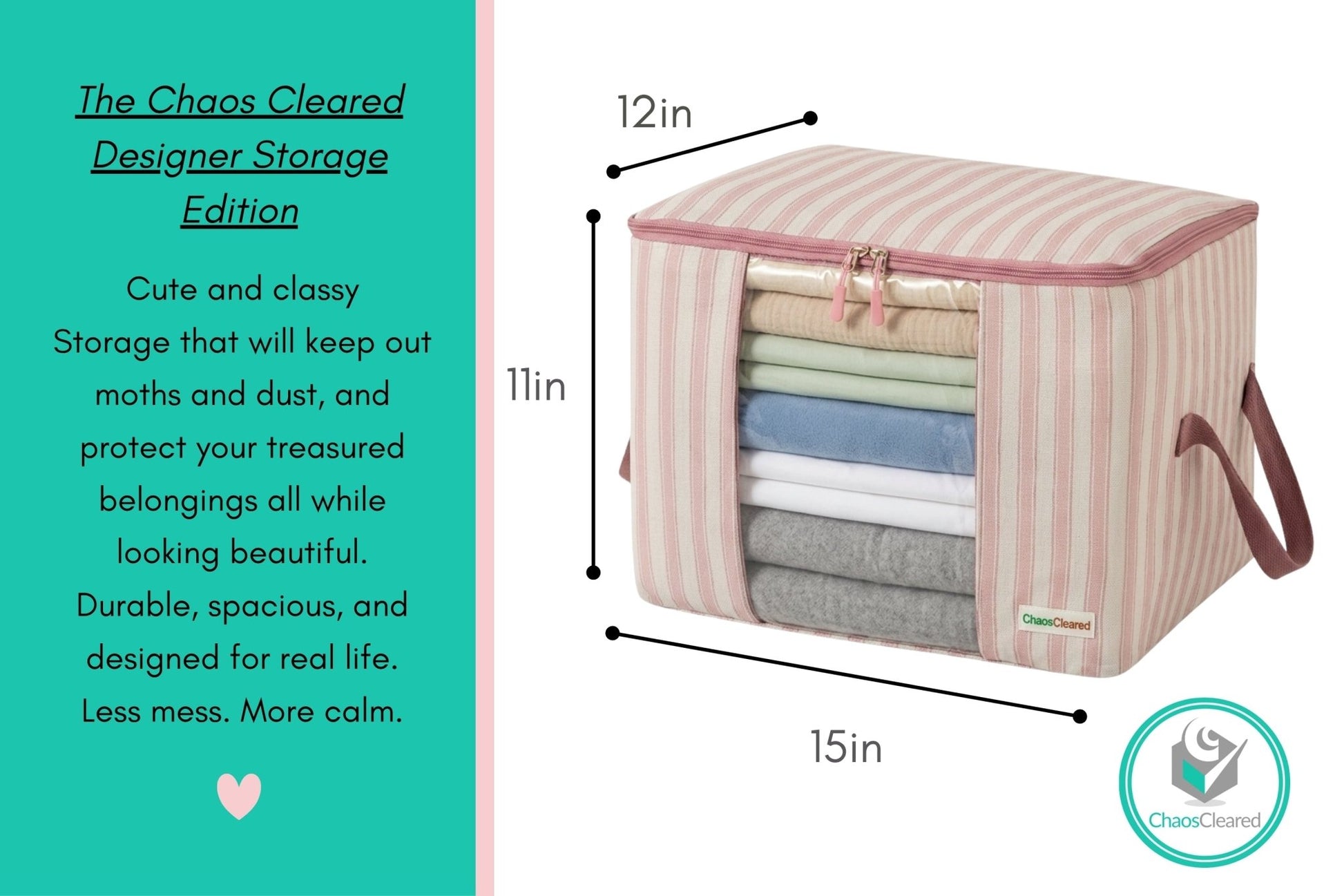 Chaos Cleared Pink Stripe Bag 2 Pack - ChaosCleared