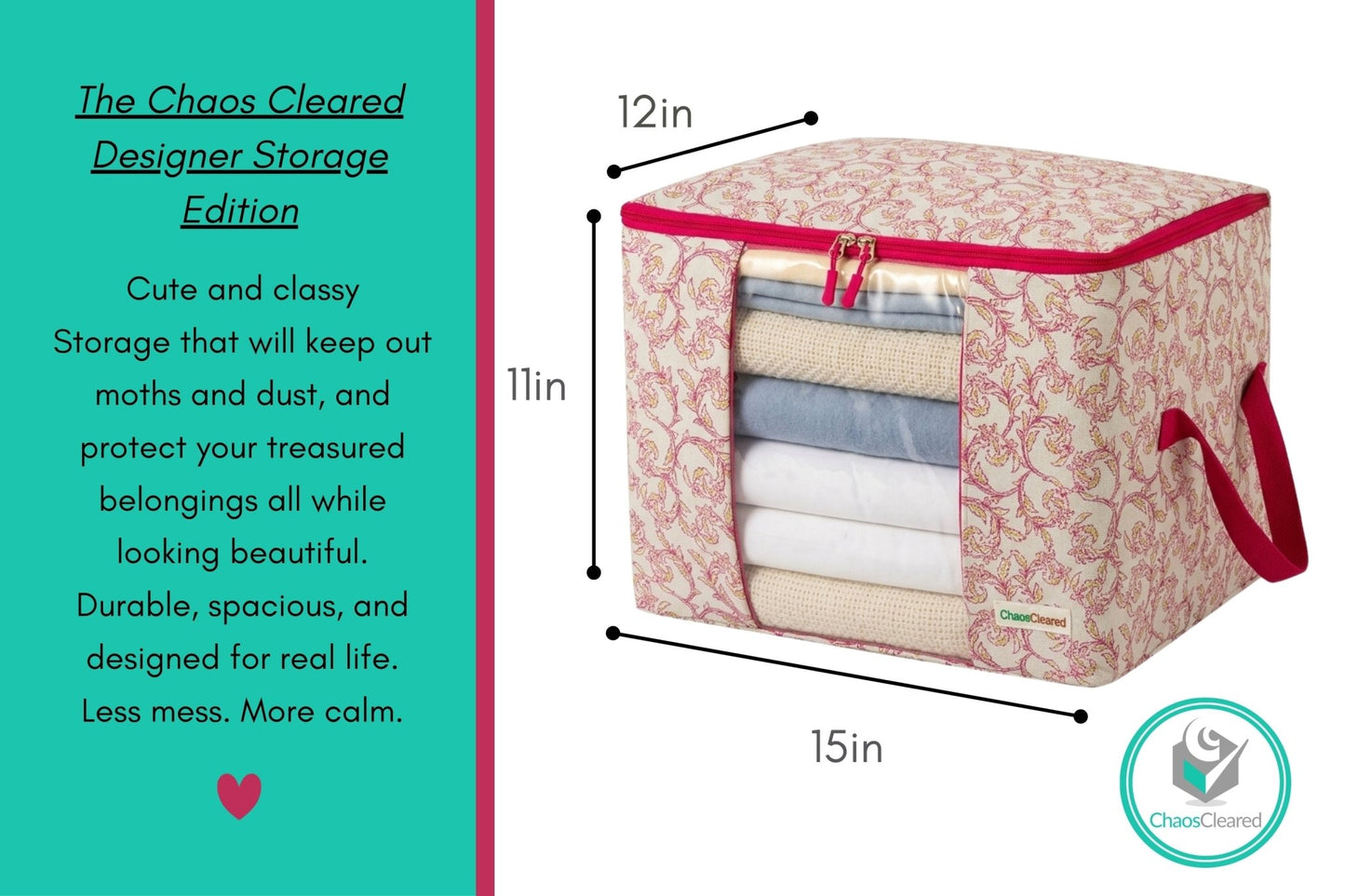 Chaos Cleared Pink Vines Bag 2 Pack - ChaosCleared