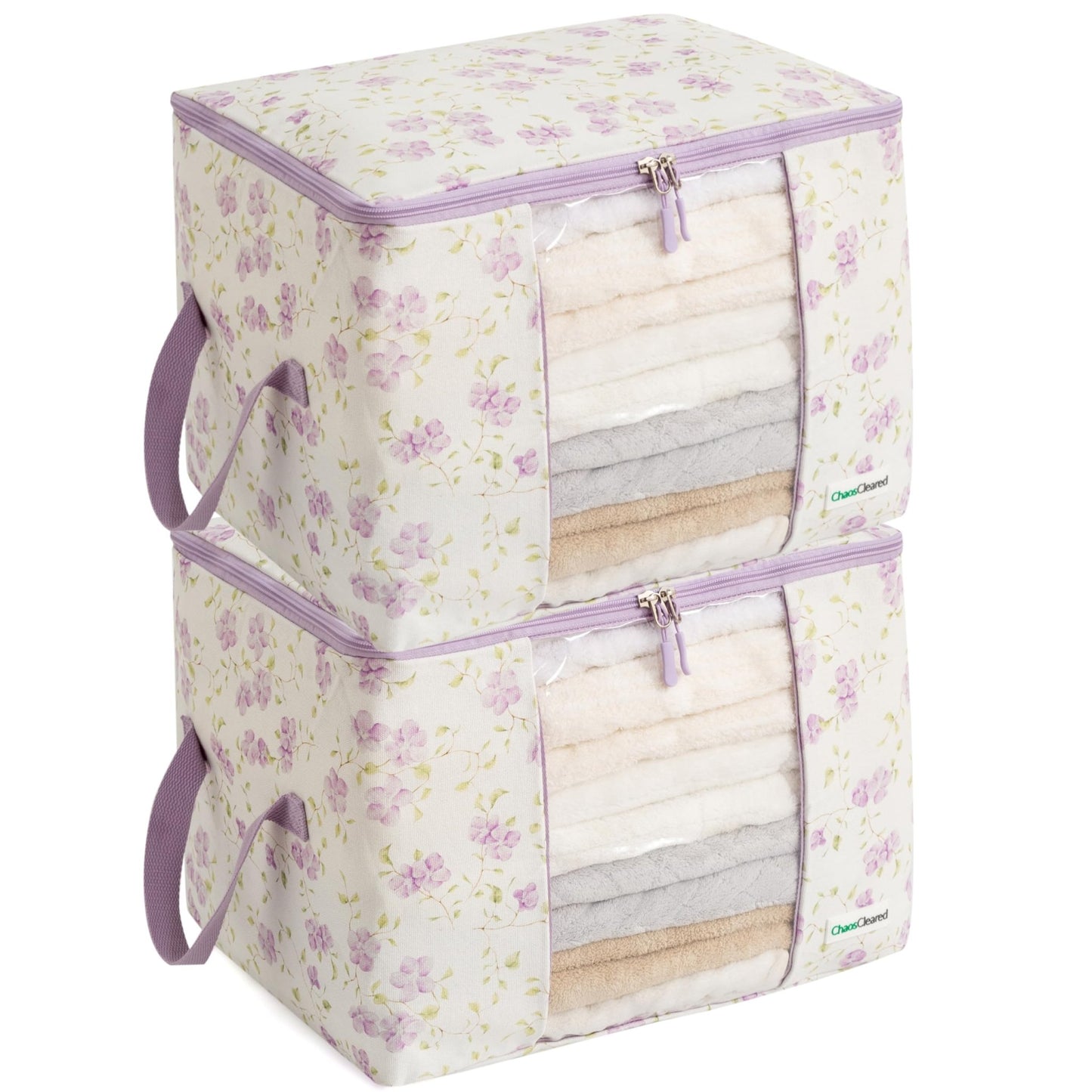 Chaos Cleared Purple Floral Bag 2 Pack - ChaosCleared
