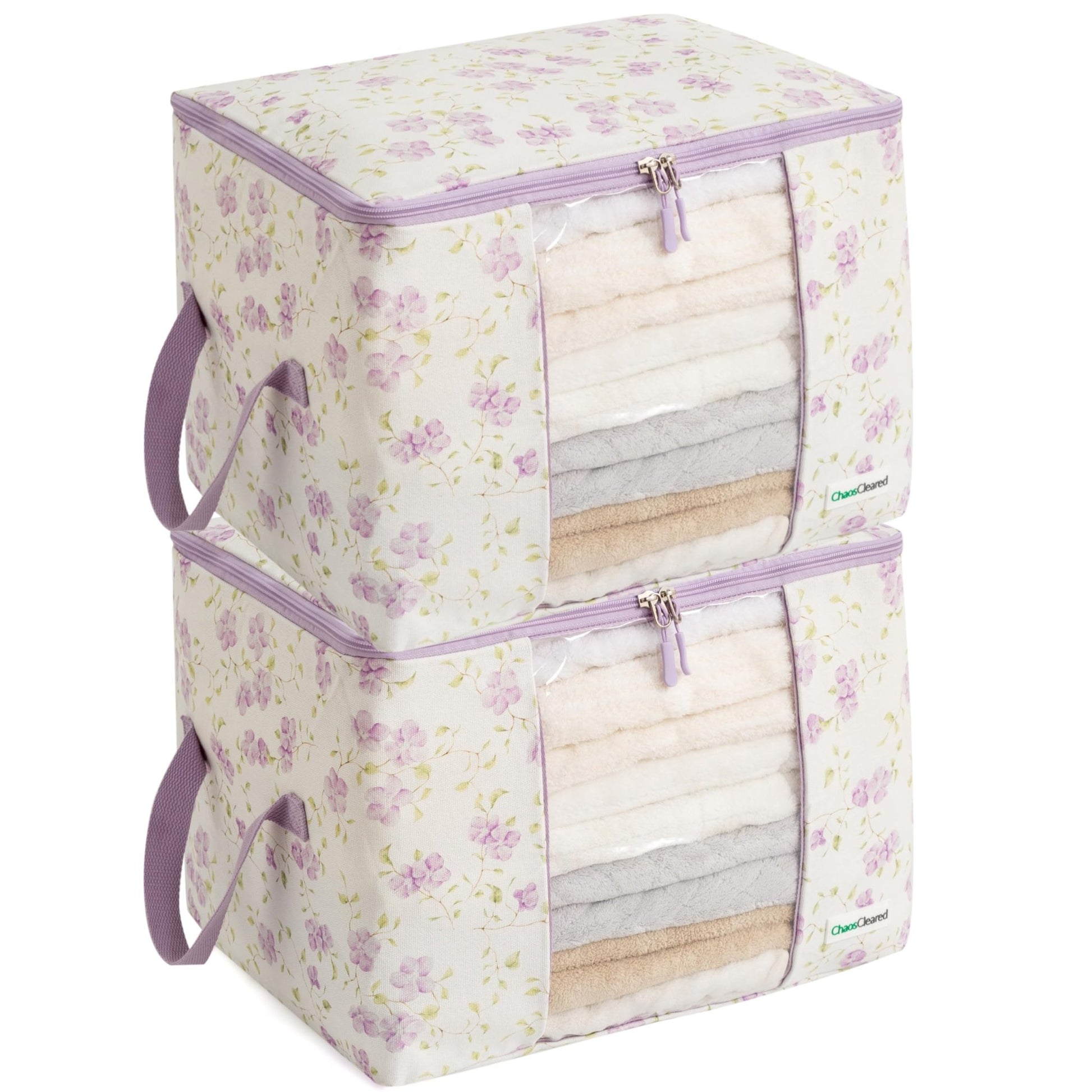 Chaos Cleared Purple Floral Bag 2 Pack - ChaosCleared