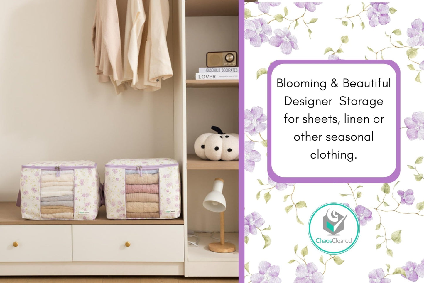 Chaos Cleared Purple Floral Bag 2 Pack - ChaosCleared