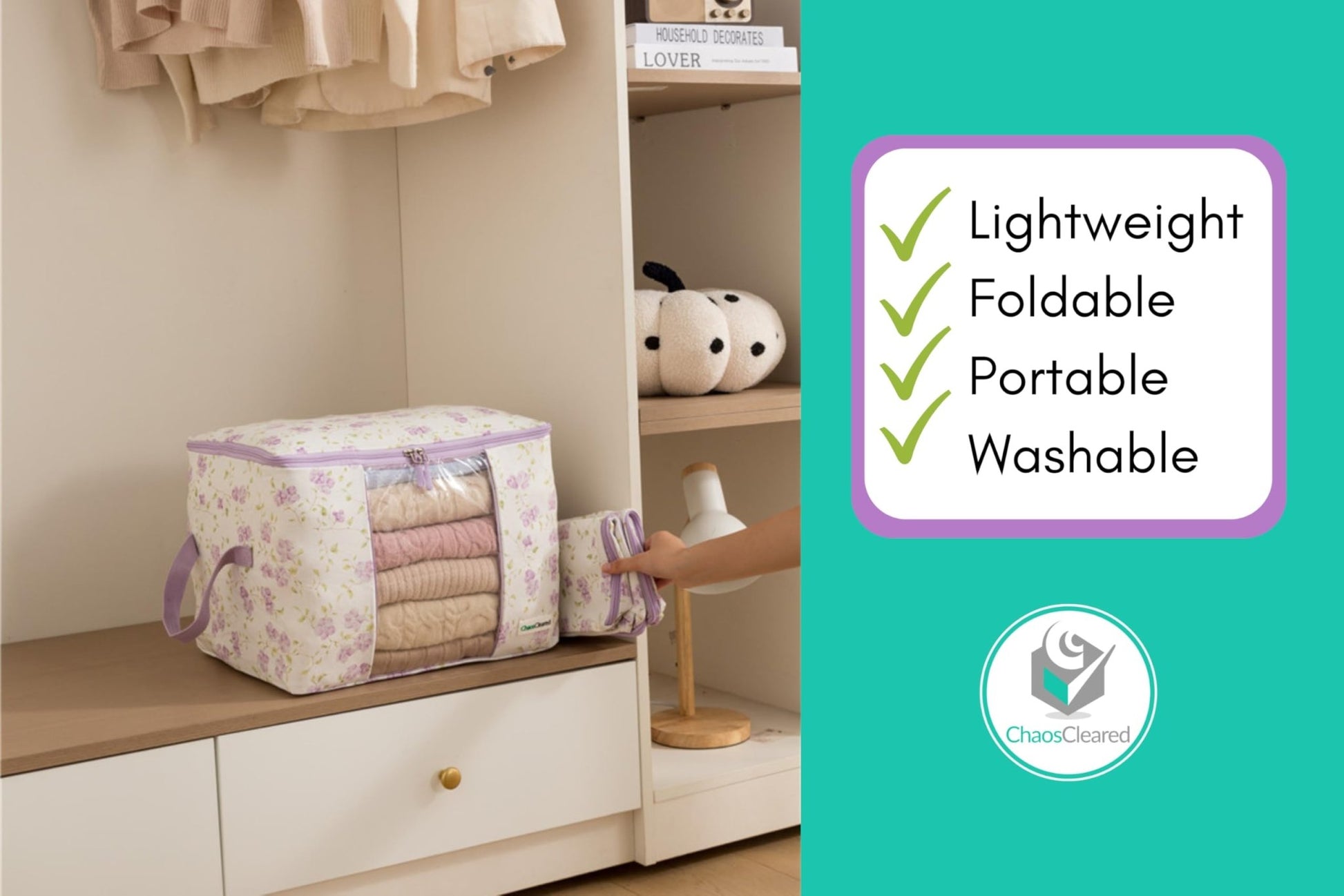 Chaos Cleared Purple Floral Bag 2 Pack - ChaosCleared