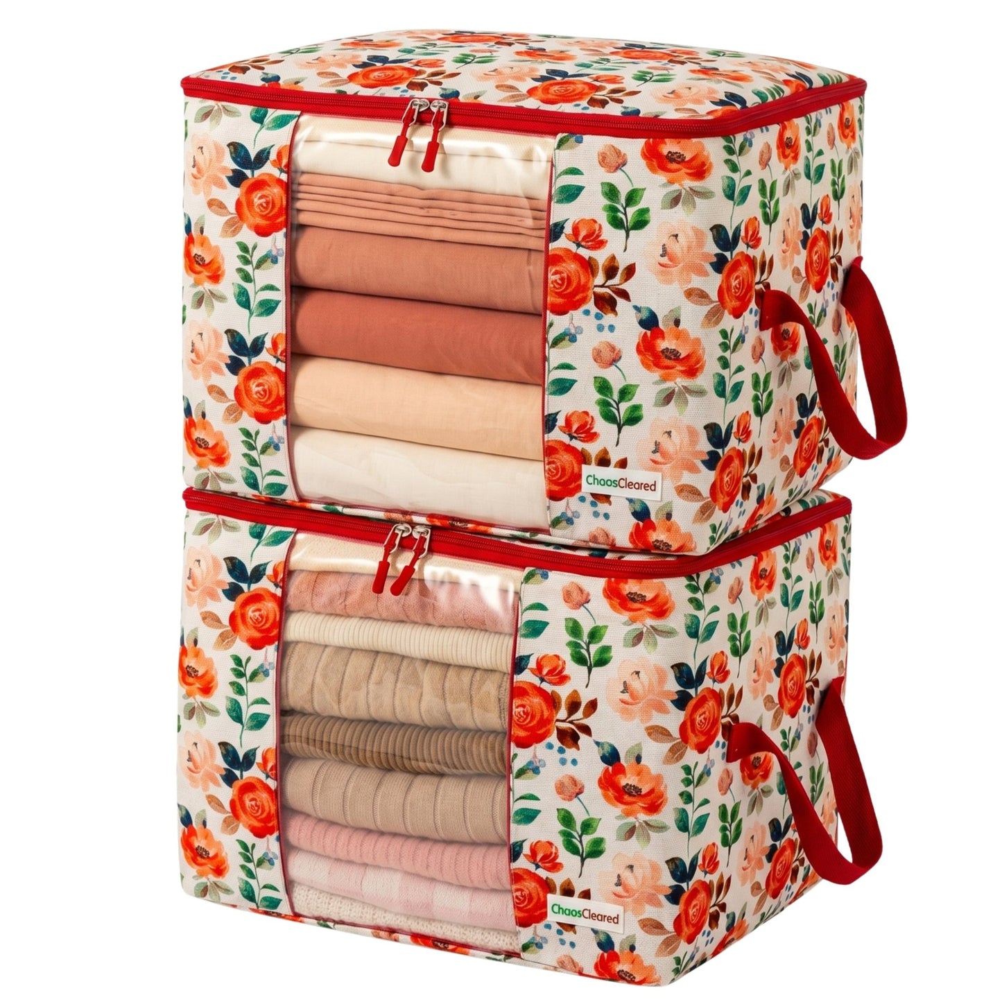 Chaos Cleared Red Floral Bag 2 Pack - ChaosCleared