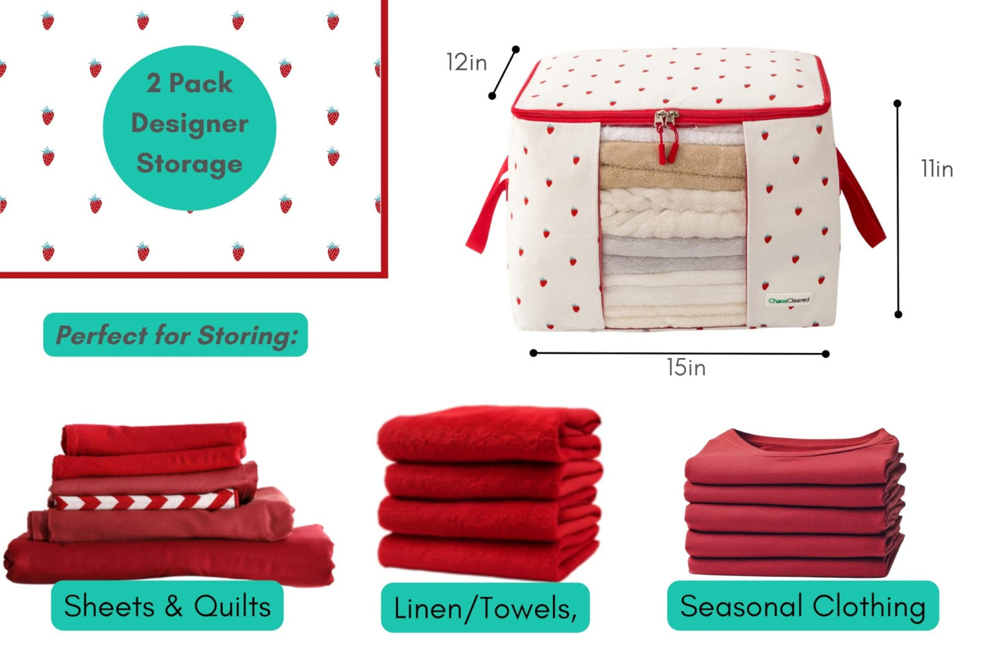 Chaos Cleared Strawberry Bag 2 Pack - ChaosCleared
