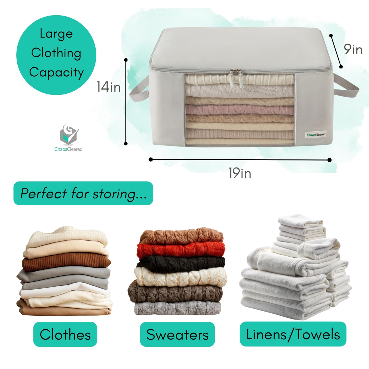 Chaos Cleared Gray Clothing Bag 2 Pack