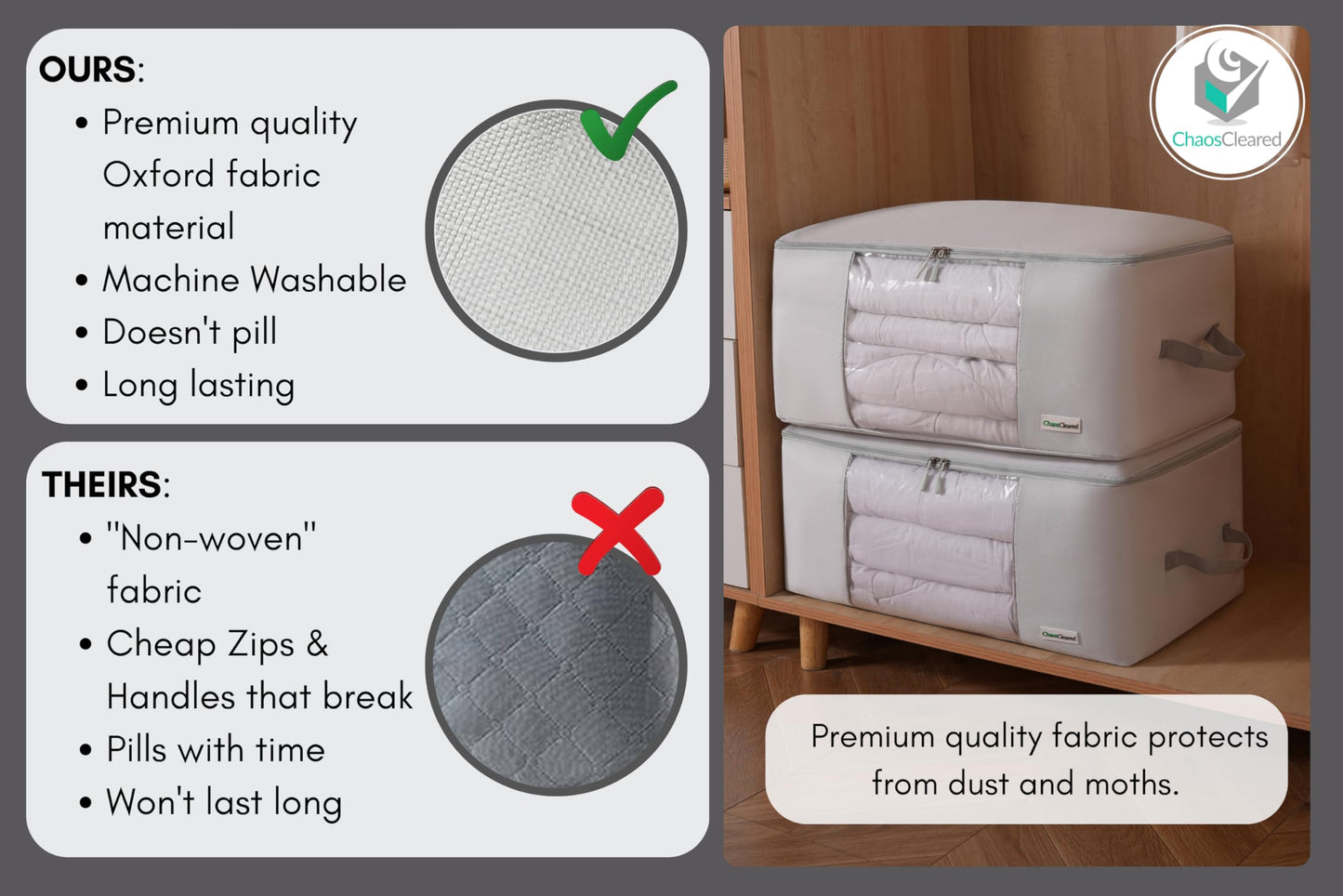 Chaos Cleared Gray Comforter Bag