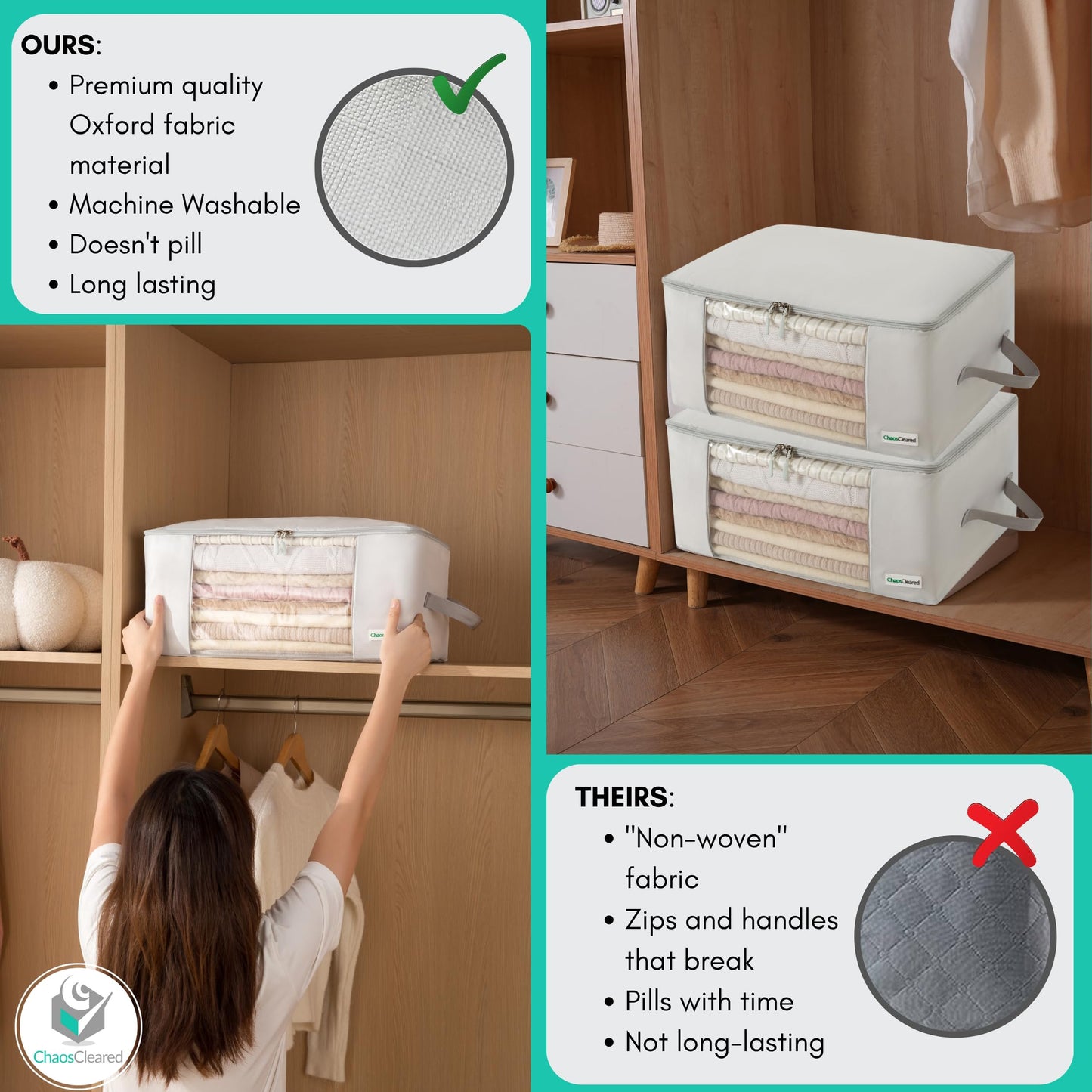 Chaos Cleared Gray Clothing Bag 2 Pack